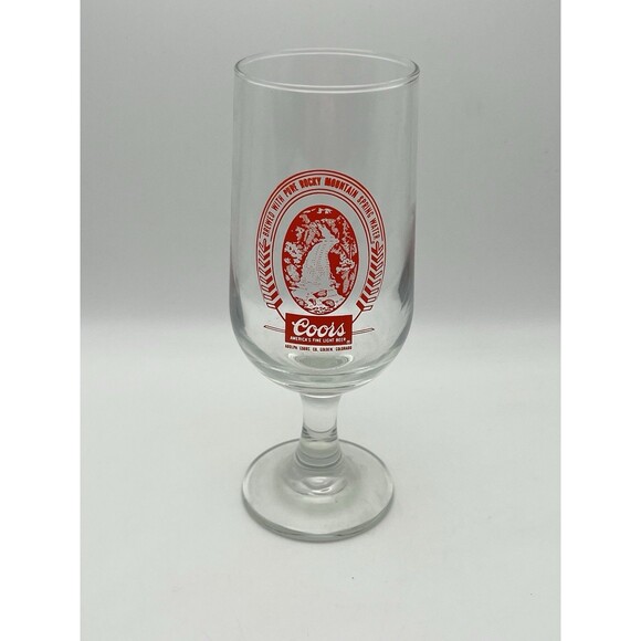 Vintage Coors 7 in Stemmed Clear Glass Chalice Drinking Glass Golden Colorado - Picture 2 of 5